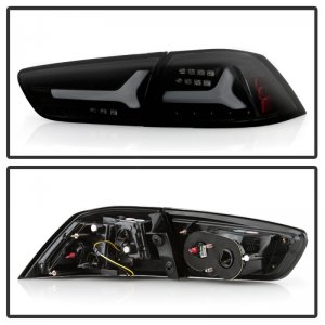 Mitsubishi Lancer LED Tail Lights - Rear - SPYDER - Version 2 - Black Smoke - `08-`14