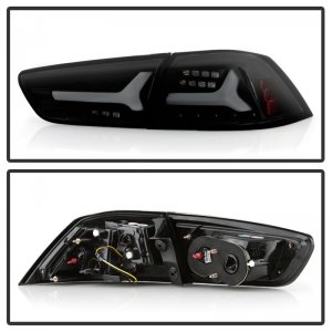 Mitsubishi Lancer LED Tail Lights - Rear - SPYDER - Version 2 - Black Smoke - `08-`14