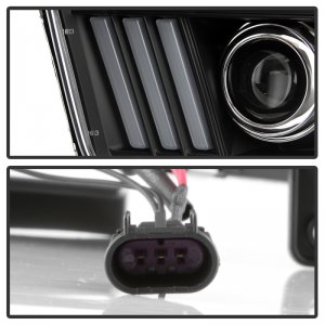 Ford Mustang Headlights - SPYDER - APEX Series Version 2 High-Power LED - Black - `05-`08