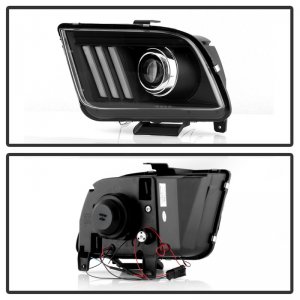 Ford Mustang Headlights - SPYDER - APEX Series Version 2 High-Power LED - Black - `05-`08