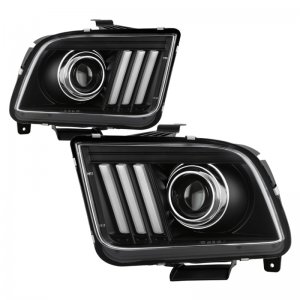Ford Mustang Headlights - SPYDER - APEX Series Version 2 High-Power LED - Black - `05-`08