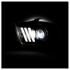 Ford Mustang Headlights - SPYDER - APEX Series Version 2 High-Power LED - Black - `05-`08