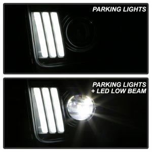 Ford Mustang Headlights - SPYDER - APEX Series Version 2 High-Power LED - Black - `05-`08