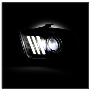 Ford Mustang Headlights - SPYDER - APEX Series Version 2 High-Power LED - Black - `05-`08