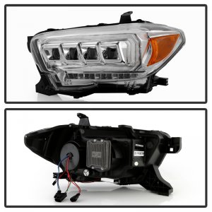 Toyota Tacoma Headlights - SPYDER - APEX Series Projector - Halogen Model Only, Multi-Beam High-Power LED Module Equipped - Chrome - `16-`20