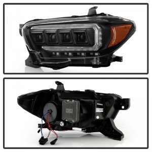 Toyota Tacoma Headlights - SPYDER - APEX Series Projector, High-Power LED, Multi-Beam - Black - `16-`20