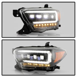 Toyota Tacoma Headlights - SPYDER - APEX Series Projector, High-Power LED, Multi-Beam - Black - `16-`20