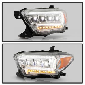 Toyota Tacoma Headlights - SPYDER - APEX Series Projector with Multi-Beam High-Power LED Module - Chrome - `16-`20