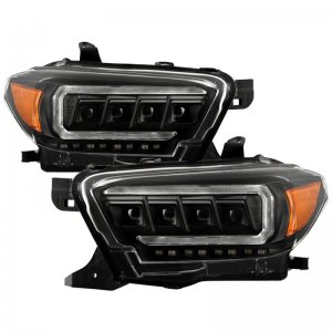 Toyota Tacoma Headlights - SPYDER - APEX Series Projector - Black - `16-`20