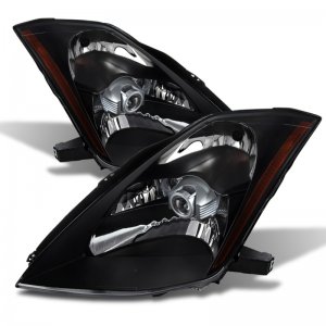 Nissan 350Z Headlights - SPYDER - Crystal - Black - `03-`05