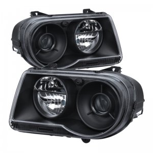 Chrysler 300C Headlights - SPYDER - Halogen Projection Style - Black - `05-`10
