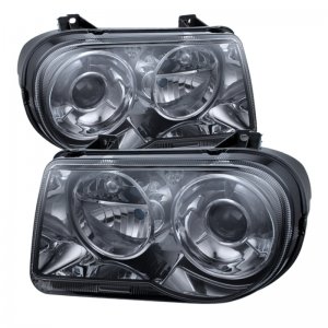 Chrysler 300C Headlights - SPYDER - Halogen Projection Style - Smoked - `05-`10