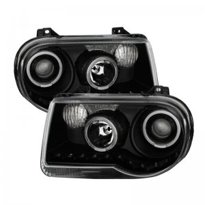 Chrysler 300C Headlights - SPYDER - Halo Projector - Black - `05-`10