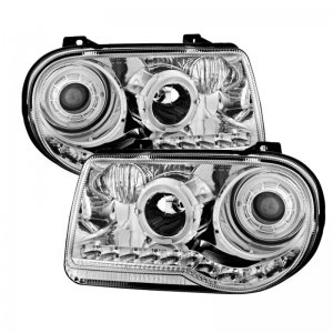Chrysler 300C Headlights - SPYDER - Halo Projector - Chrome - `05-`10