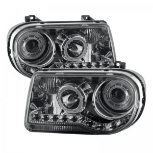 Chrysler 300C Headlights - SPYDER - Halo Projector - Smoke - `05-`10