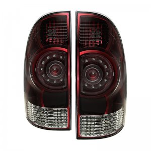 Toyota Tacoma Tail Lights - SPYDER - OEM LED Style - Red Smoked - `09-`13