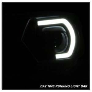 Toyota Tacoma Headlights - SPYDER - xTune Light Bar DRL - Black - `12-`15