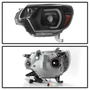 Toyota Tacoma Headlights - SPYDER - xTune Light Bar DRL - Black - `12-`15