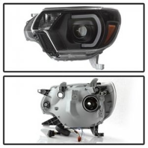 Toyota Tacoma Headlights - SPYDER - xTune Light Bar DRL - Black - `12-`15