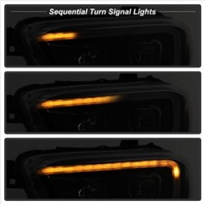 Toyota Tacoma Headlights - SPYDER - xTune DRL Light Bar Projector with Sequential Turn Signal - Black - `16-`18
