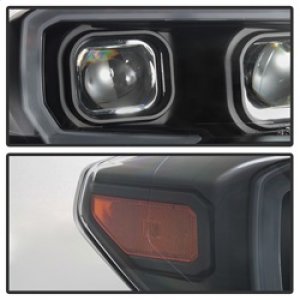 Toyota Tacoma Headlights - SPYDER - xTune DRL Light Bar Projector with Sequential Turn Signal - Black - `16-`18