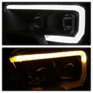 Toyota Tacoma Headlights - SPYDER - xTune DRL Light Bar Projector with Sequential Turn Signal - Black - `16-`18