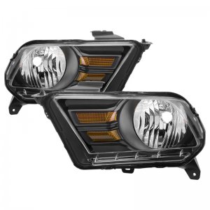 Ford Mustang Headlights - SPYDER - OEM Style xTune - OEM Black - `10-`14