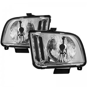 Ford Mustang Headlights - SPYDER - xTune Halogen OEM Style (Non HID) - Chrome - `05-`09