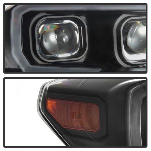 Toyota Tacoma Headlights - SPYDER - DRL Light Bar Projector w/Sequential Turn Signal - Black - `16-`18