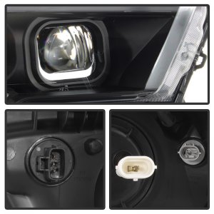 Toyota Tacoma Headlights - SPYDER - DRL Light Bar Projector w/Sequential Turn Signal - Black - `16-`18