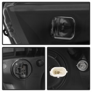 Toyota Tacoma SR Headlights - SPYDER - DRL Light Bar Projector Headlights with Sequential Turn Signal - Black Smoke - `16-`18