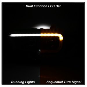 Toyota Tacoma SR Headlights - SPYDER - DRL Light Bar Projector Headlights with Sequential Turn Signal - Black Smoke - `16-`18