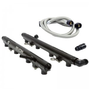 Ford Mustang Fuel Rail Kit - Snow Performance - Billet - Black - 2018