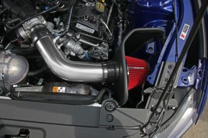 Ford Mustang Performance Air Intake - Spectre - Cold Air Intake Kit - Polished w/Red Filter - `15-`17