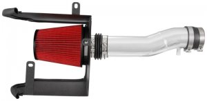 Toyota Tacoma Performance Air Intake - Spectre - Cold Air Intake, Red Filter, Powder Coated Black Heat Shield - Polished - `16-`20