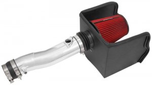 Toyota Tacoma Performance Air Intake - Spectre - Cold Air Intake, Red Filter, Powder Coated Black Heat Shield - Polished - `16-`20
