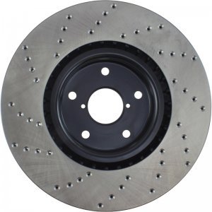 Subaru Impreza Brake Rotor (1) - Left Front - Stoptech - Sport Cryo Drilled - Black - `05-`14