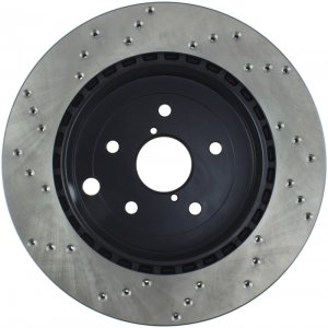 Subaru Impreza Brake Rotor (1) - Rear Left - Stoptech - Drilled Sport - Black - `08-`14