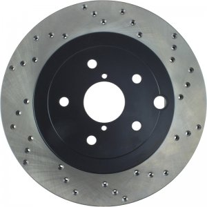 Subaru Impreza Brake Rotor (1) - Rear Left - Stoptech - Cryo Drilled Sport - Black - `08-`14