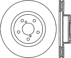 Subaru Impreza Brake Rotor (1) - Front Left - Stoptech - Slotted Cryo - Black - `05-`14