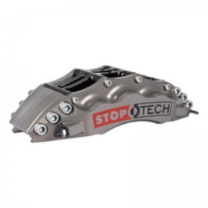 Subaru Impreza Brake Kit - Front - Stoptech - Slotted 355X32MM Rotors + ST60 Calipers - Gun Metal - `04-`07