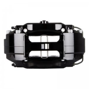 Subaru Impreza Brake Kit - Front - Stoptech - Slotted Two-Piece Rotors + Street Performance Pads + Black Calipers - Black - `08-`12