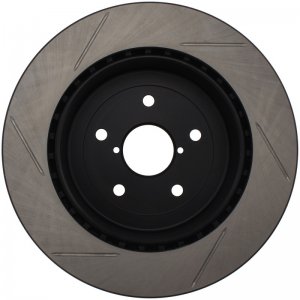 Subaru Impreza Brake Rotor (1) - Rear Left - Stoptech - Slotted - Black - `05-`07