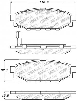 Subaru Impreza Brake Pads - Rear - Stoptech - Sport - `08-`21