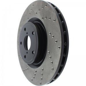 Subaru Impreza Brake Rotor (1) - Front Right - Stoptech - Cryo Drilled Sport - Black - `05-`14