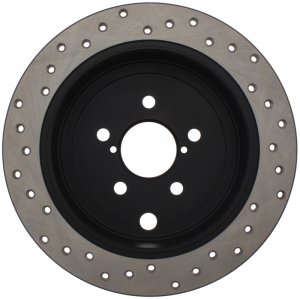 Subaru WRX Brake Rotor (1) - Rear Right - Stoptech - Drilled Sport - Black - `12-`14