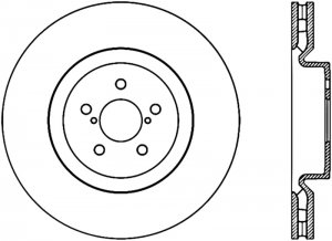 Subaru Impreza Brake Rotor (1) - Front Left - Stoptech - Slotted & Drilled, Sport - Black E-Coated - `03-`04