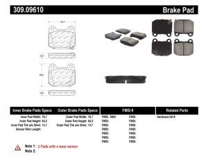 Subaru Impreza Brake Pads - Rear - Stoptech - ST-22 2-Piston - `04-`14