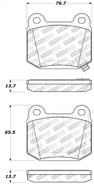 Subaru Impreza Brake Pads - Rear - Stoptech - ST-22 2-Piston - `04-`14