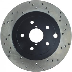 Subaru Impreza Brake Rotor (1) - Rear Left - Stoptech - Drilled Sport - Black - `08-`14